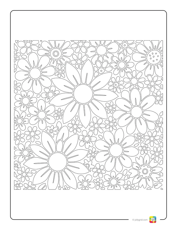 Daisy Meadow Magic - Free Printable Coloring Page