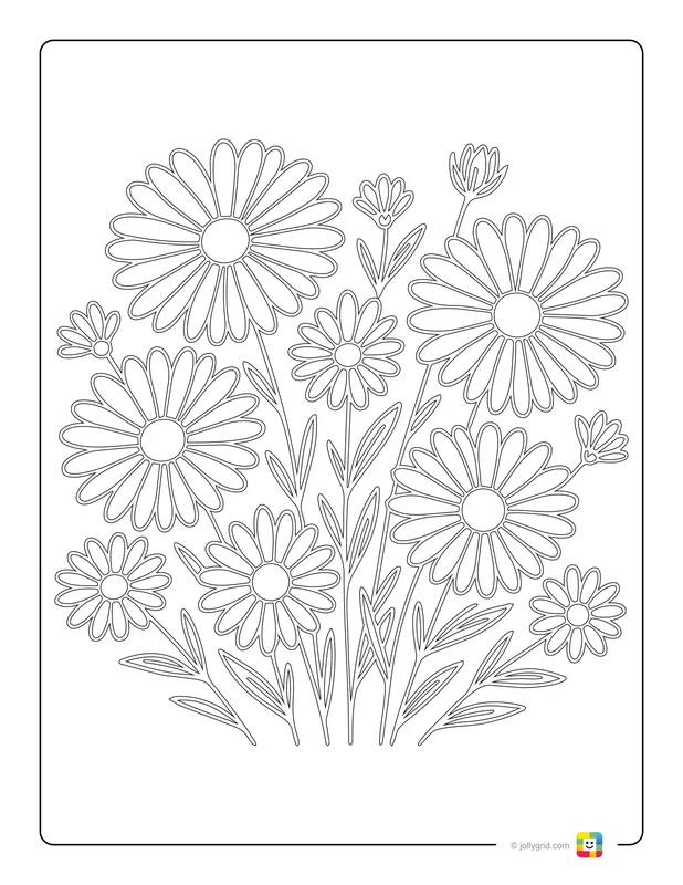 Quiet Daisy Bloom - Free Printable Coloring Page